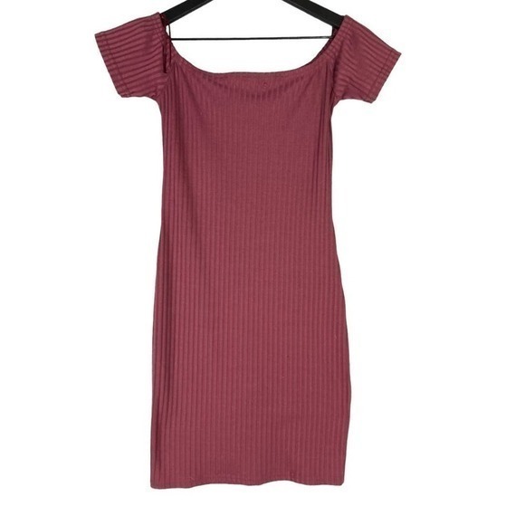 Red Sweater Dress S Zip Up Form Fitting Short Sleeve Summer Fall Cool Say What - Picture 4 of 4